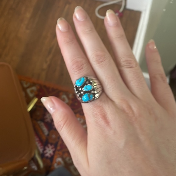 Vintage sterling silver ring size 10 - Picture 3 of 3